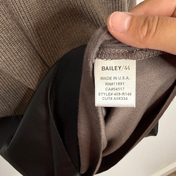 Bailey / 44 American in Paris Turtleneck Dress Taupe Black Womens S Wool Blend - Picture 4 of 6